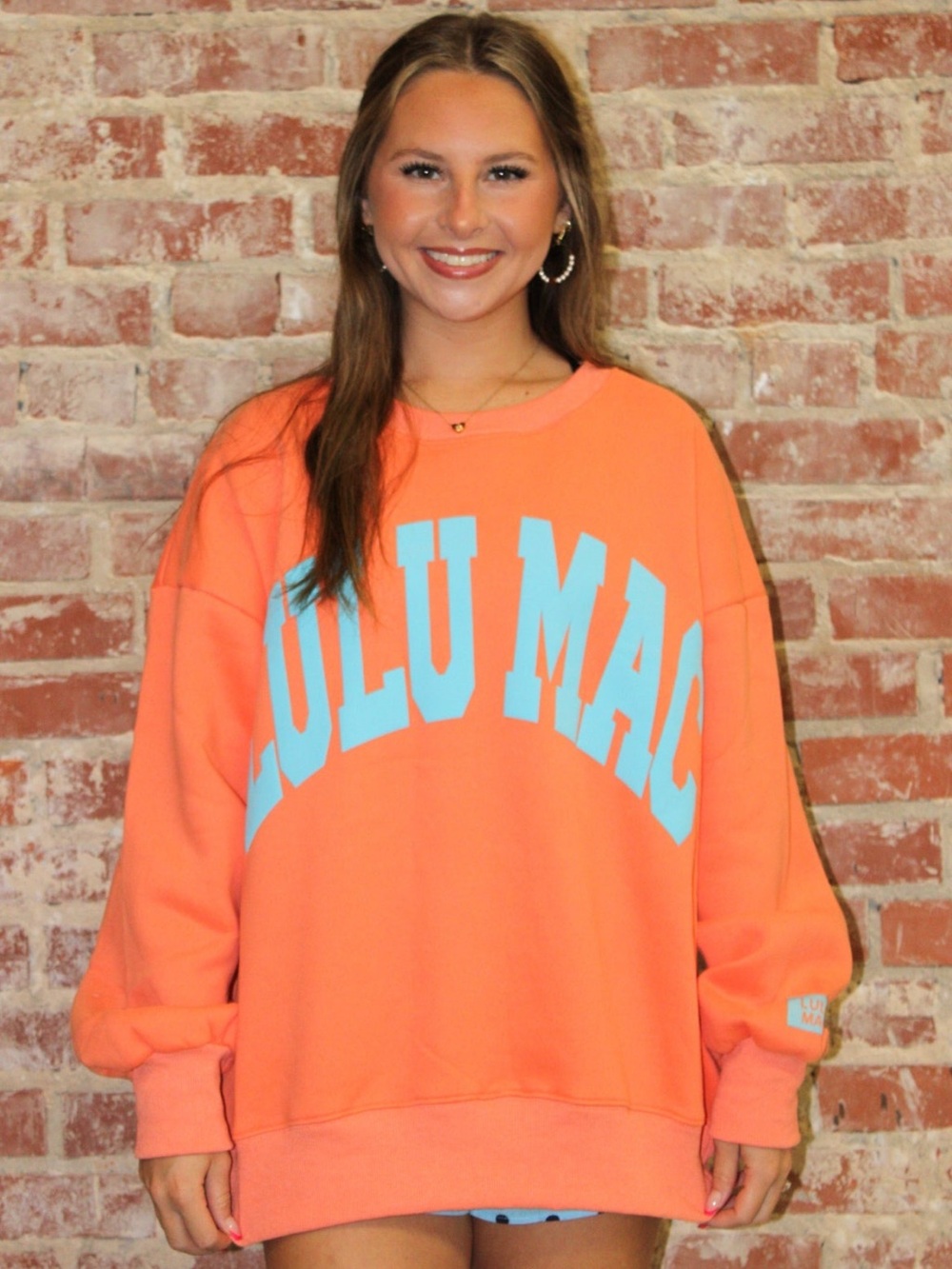 Lulu Mac Orange/ Blue Puff Sweatshirt
